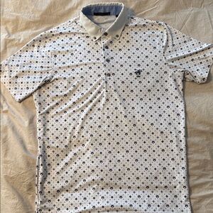Greyson White and Blue Patterned Polo Golf Shirt